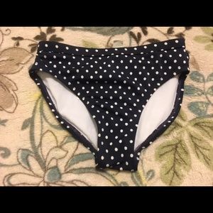 Girls Navy & White Polka Dot Bikini Swimsuit Bottoms